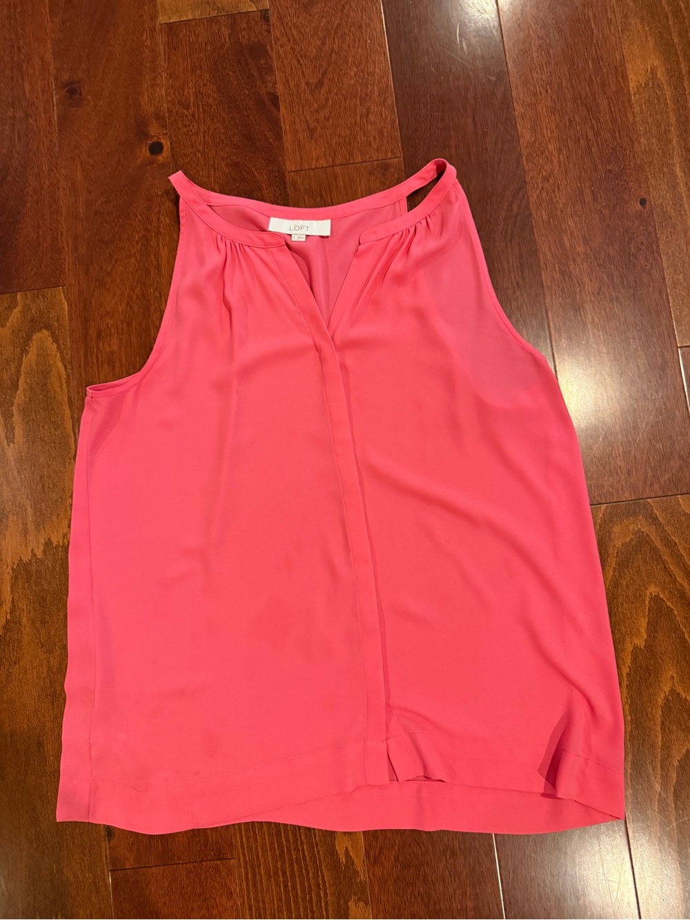 LOFT tops Coral Pink and blue Sleeveless Top